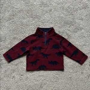 The Children's Place Maroon Dinosaur Fleece Sweatshirt